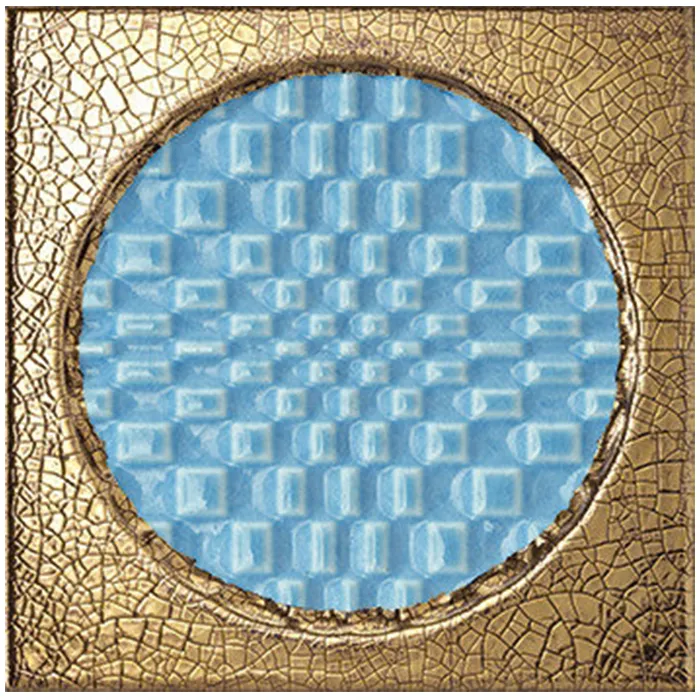 Citta Di Faenza Decor Azzurro Oro 10mm Glossy 15x15